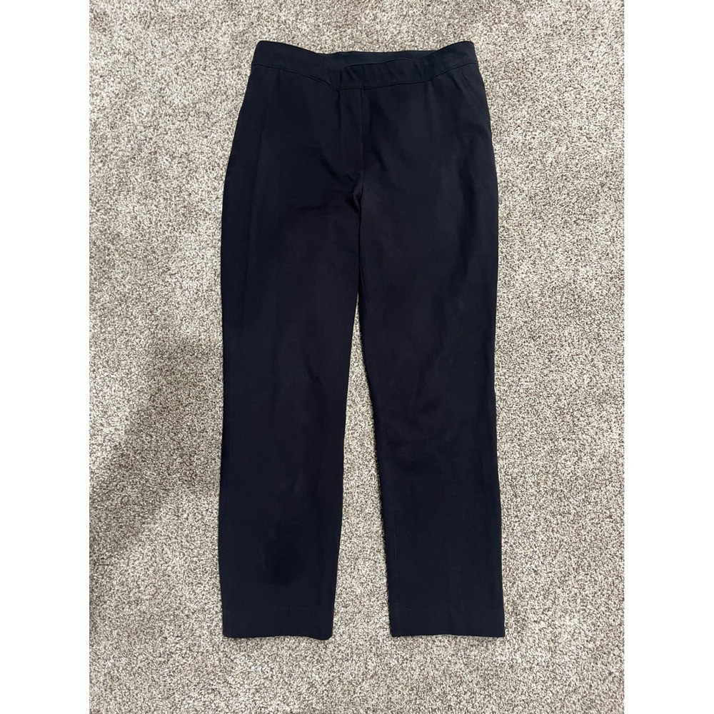 Spanx The Perfect Pant Black Slim Straight Leg Pull On Trousers Size Medium